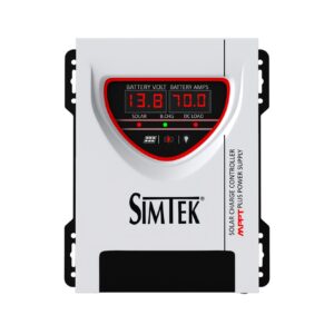 Simtek ECO Series – DC King-70A MPPT Solar Charge Controller – 110 VOC, 70A | 12V/24V | Dual Display | Low Battery Load Cutoff | Works with & without Battery